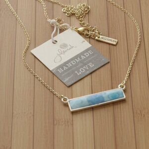 Jil Zarah Horizontal Bar Necklace Mandala Blue nwt